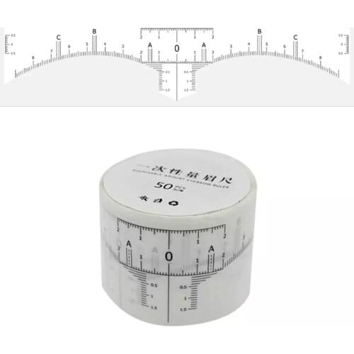 Disposable 50pcs/lot Eyebrow Ruler Sticker Adhesive Eyebrow Microblading Ruler Guide Permanent Makeup Tool