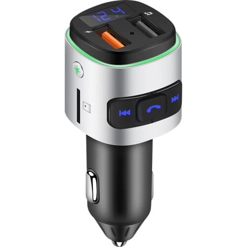 Onever FM Transmitter QC 3.0 Charger AUX Modulator Bluetooth 4.2 Wireless Car Radio Adapter TF USB MP3 Player With Ambient Light