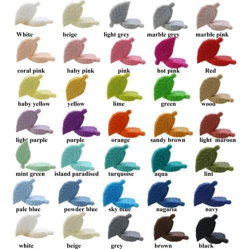 Wholesale 100pcs leaf shape beads food grade baby silicone teether beads teeth soft silicone beads