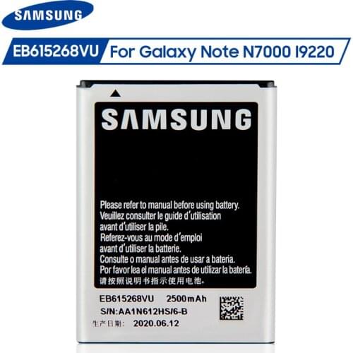 Original Samsung Battery EB615268VU For Samsung GALAXY Note I889 I9220 N7000 Genuine Replacement Phone Batteries 2500mAh