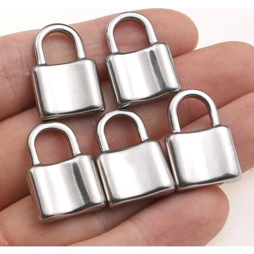 5pcs/lot stainless steel Padlock charm pendant Necklace women fashion gothic jewelry punk hiphop rock lock men Friendship gifts