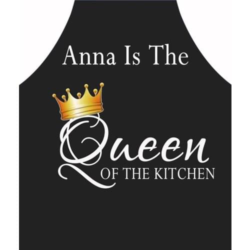 Personalized Name Chef Aprons Anna Is The Queen Of The Kitcheen 29x34 Inch Sleeveless Restaurant Kitchen Bib Aprons
