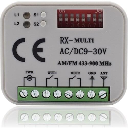 Remote Control Switch Receiver 433MHz 868MHz 390 MHz Multi-frequency Receiver AC/DC 9-30V 300-868MHz Garage Gate Door Receiver