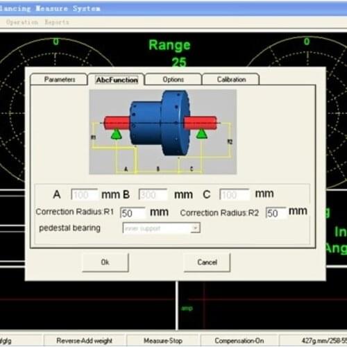 Dynamic Balancing Machine Control System Software Includes Sensors for Belt Driven Uinversal Joint Drive Machine