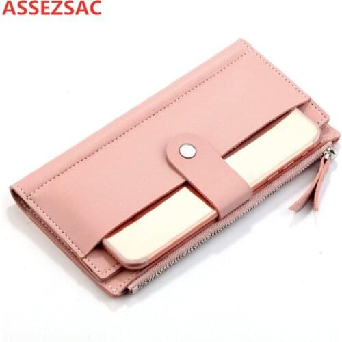 ASSEZSAC 2019 Luxury Brand Women Wallet Long Fashion Hasp PU Leather Wallet Female Purse Clutch Money Coin Purse Women Wallets