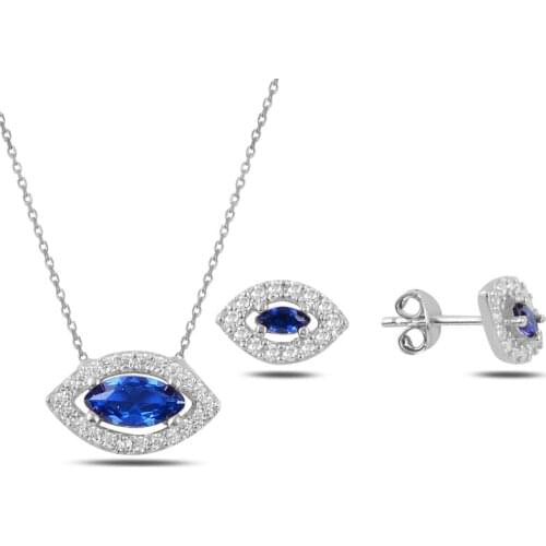 Silverlina Silver Shuttle Colorful Zircon Engagement Set