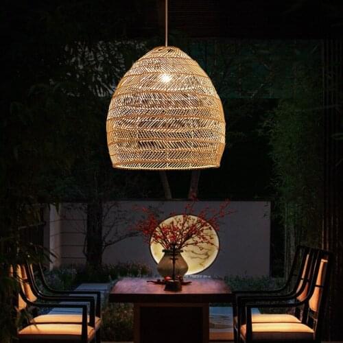 Japanese Style LED Chandelier, Garden Rattan Art, Rattan Lampshade, Restaurant Clothing Store, Zen Tea Room Decoration Lighting
