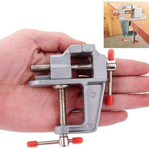 Aluminum Alloy Vise Universal Rotating Clamp 360 Degree Rotation Miniature Small Woodworking Tool Clamp Vise Mini Tool Vise