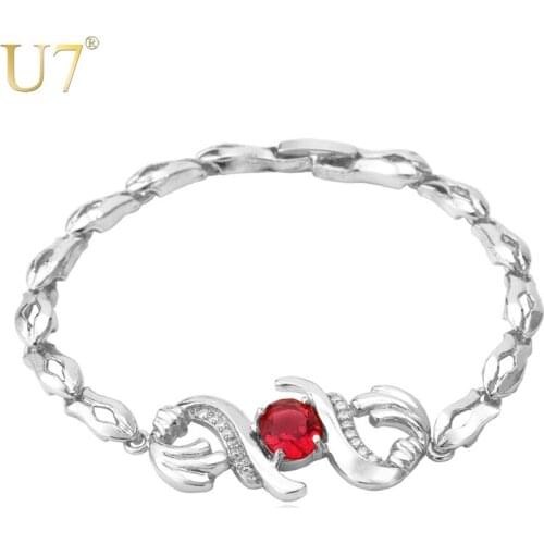 U7 Zircon Bracelet Gold/Silver Color Luxury Cubic Zirconia Jewelry Wholesale Chain Bracelet For Women H583