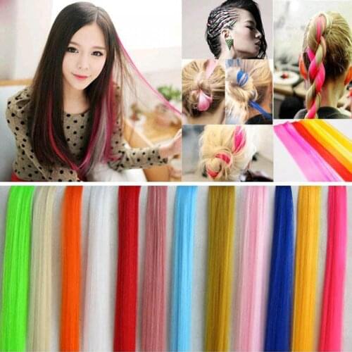 1pcs Fashion Headband Women Multi Color Long Straight Synthetic Clip in on Hair Extensions Piece Girls Hair Styling Accessories