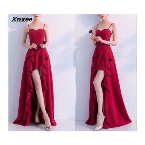 2018 Boat Neck Royal Blue Xnxee Womens Off Shoulder Long Dresses High Low Formal Gowns Xnxee