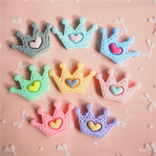 10pcs 35mm Imitation Fabric Crown Accessories Diy Cream Mobile Phone Case Headdress Hair Ring Accessories