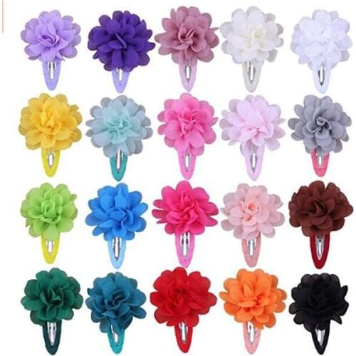 10pcs/lot 22 Colors Cute Kids Girl Mini Chiffon Flowers Hair Clips Sweet Children Hairpins Birthday Gift Hair Accessories