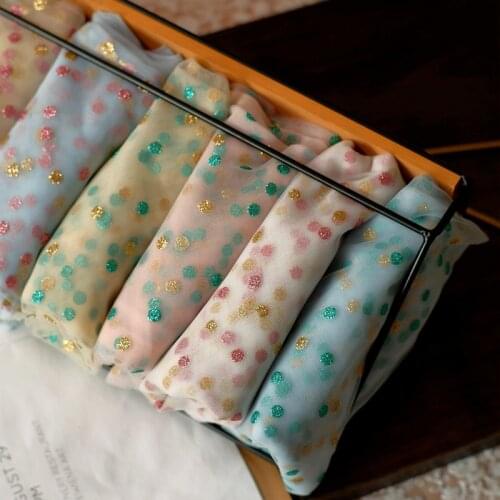 160cm Wide Sewing Fabric Tutu Glitter Dot Print Mesh Fabric Bronzing Polka Tulle Skirt Net Fabric For Woman Blouse And Dress