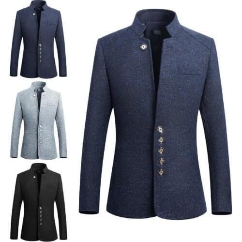 2021 Hot Sales Coat Stand Collar Ultra-soft Polyester Business Blazer Coat for Business