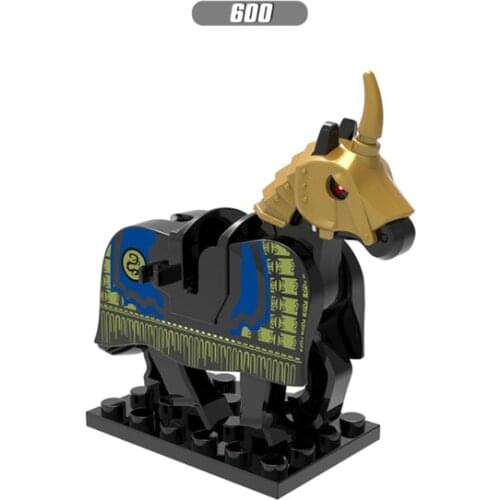 25pcs Medieval Knight Wars Rome Knights Blue Horse Crown Building Blocks Bricks Toys for Children