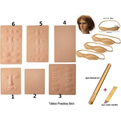 3D Face Lips Eyebrow Tattoo Practice Skin Permanent Makeup Tattoo Skin Practice Microblading Tattoo Supplies for Beginner 1pcs