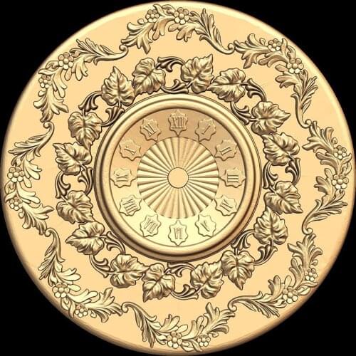 3D Model File Decor Flower STL Model Clock for CNC Router 3D Printer Artcam Aspire Bas Relief