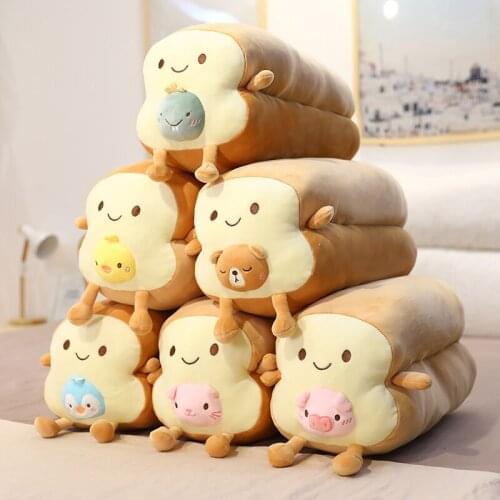 40/80CM Combined Animal Long Bread Plush Toy Fully Stuffed Food Toast Pillow 40/80cm Sleeping Bolster Creative Gift for Kids