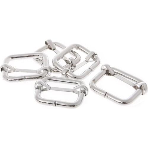 5Pcs 2.5cm Metal Tri-Glides Wire-Formed Roller Pin Buckles Strap Slider Adjuster LX9F