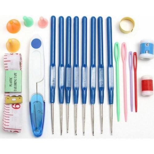50set 16 sizes Craft Yarn Sewing Tools Crochet Hooks Knitting Needles Sets with Case sport toy
