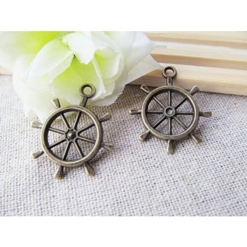 50pcs Antique Silver tone/Antique Bronze Rudder Connector Pendant Charm/Finding,Bracelet Charm,Necklace Pendant,DIY Accessory