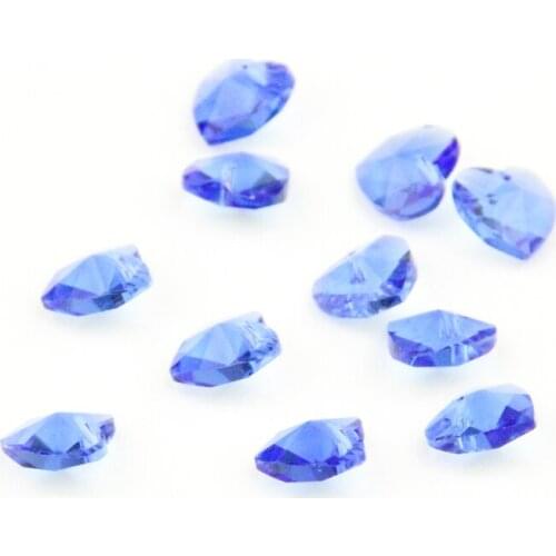 50pcs /lot Crystal Heart Pendant 14mm Sapphire Crystal Parts Hanging Crystal Drop Prism Lamp Part Suncatcher For Wedding & DIY