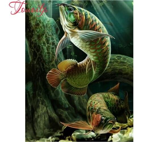 TOUOILP Full Square/Round Drill 5D Diamond Painting "Ornamental fish" 3D Diamond Embroidery Cross Stitch 5D Home Decor Gift