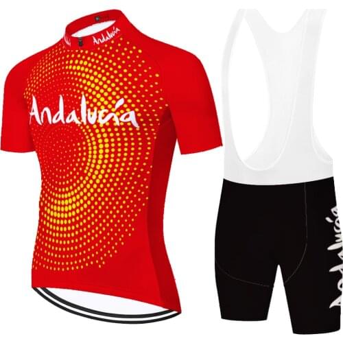 Andalucia Laser Cut Masculino Camiseta Tenue Cyclisme Homme Équipement Vélo Uniforme Hombre Conjunto Ciclismo Maillot Ciclismo