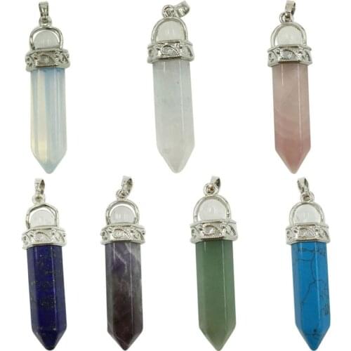 Free Shipping Women Fashion Jewelry Opal Crystal Aventurine Howlite Lapis Lazuli Pendant Bead 1Pcs WFH709