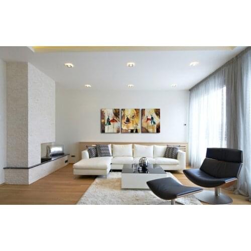 Unframed 3 Panel Handpainted Ballet Dancer Abstract Modern Wall Art Picture Home Decor Oil Painting On Canvas For Bedroom
