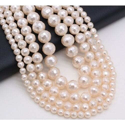 New Style Section Shell Bead Pink Round Loose Beads Charms For Jewelry Making DIY Necklace Bracelet Earrings Ring Accessory