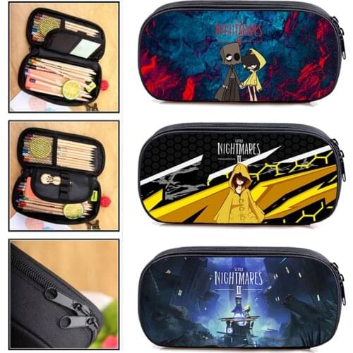 3D Print Little Nightmares 2 Pencil case Children Cartoon Anime Pouch Boys Girls Multi-function Bag Women Kawaii Cosmetic Bag