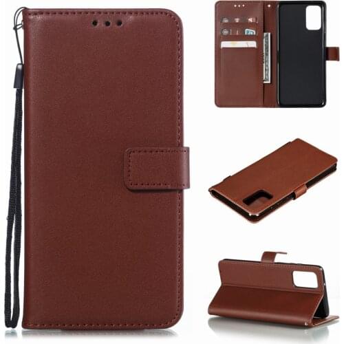 Single Color Flip Case For Etui Samsung Galaxy A6 A8 J4 J6 Plus 2018 S9 S20 S21 Fe Ultra Note 10 Pro Men Women Stand Wallet P21E