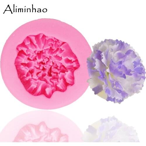 B1318 Carnation flower Resin Soap candle Mold Fondant Cake Decorating Tools Silicone Molds Gumpaste Chocolate Candy Clay Moulds