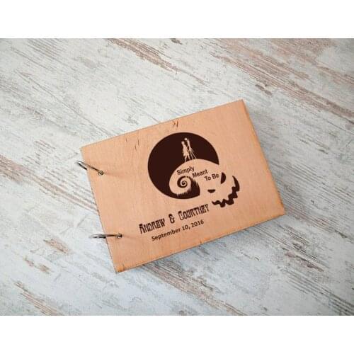Halloween Wedding Guest Book, Nightmare Before Christmas, Custom Guest Book, Rustic Personalised GuestBook, Gift Ideas