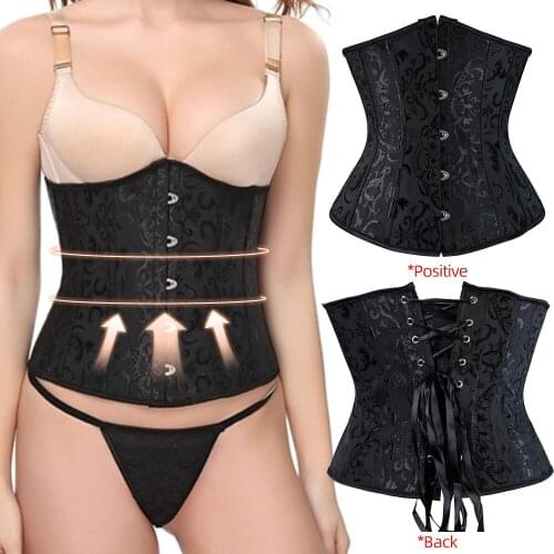 YAGIMI Gothic Corset Women Sexy Underbust Corset Waist Trainer Corset Shaper Plus Size Corpete Corselet S-6XL 14 Rubber Boned