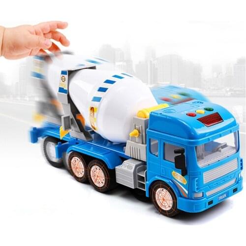 Simulation Concrete Mixer Truck With Light & Sound For Kids Toy Gifts Large Cement Mixer Model Engineering Car Toys