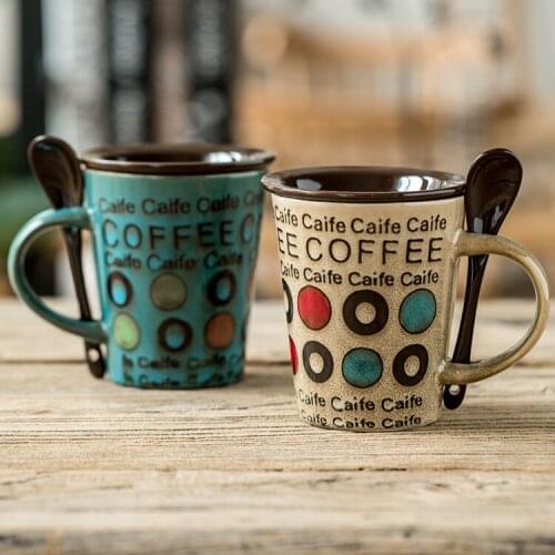 Personalized Ceramic Mug Coffee Cup Travel Cute Couple Office Friends Milk Beer Mugs with Lid Spoon Gifts Caneca Drinkware DF50M