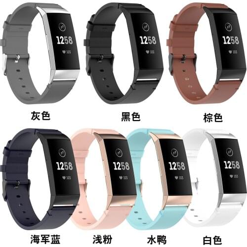 Leather Watch Band For Fitbit Charge 4 Universal Replacement Wristband Strap For Charge 3 Charge 3E Smart Watch Accessories