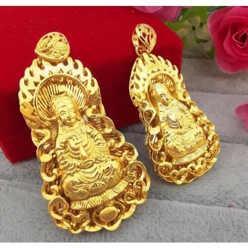 Beautiful Shajin flame Guanyin large and small Color retention Pendant