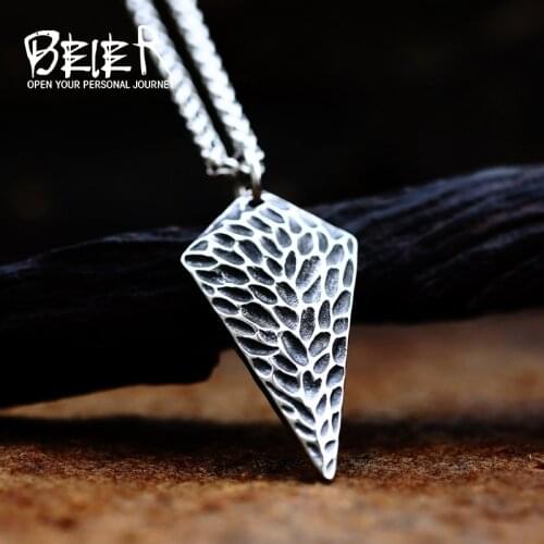 BEIER Stainless Steel Simple Style Polygon Five-pointed star diamond Hexagon pendant Fashion Chain Necklace men Jewelry LHP218