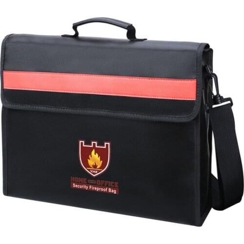 New Fireproof Document Bag Non-Itchy Fiberglass Cloth Waterproof Holder With Shoulder Strap Handle Bag