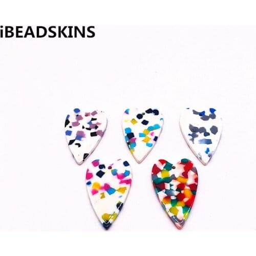 New arrival! 38x23mm 50pcs/lot acetic acid heart shape charm for earrings accessories/Earring parts Jewelry Findings making