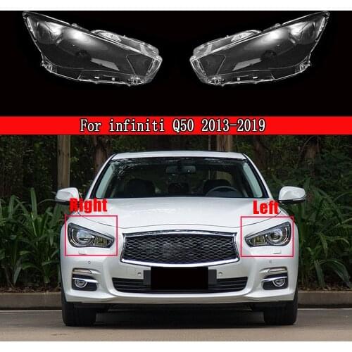 Front Headlamps Glass Headlights Shell Cover Transparent Lampshades Shell Masks Lens For infiniti Q50 2013-2019 Auto Light Caps