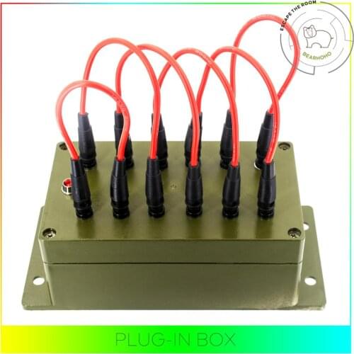 Escape Room Prop Plug In Box Takagism Game Props Wires are Inserted into the Right Sockets to Unlock Adventure Secret Game Prop