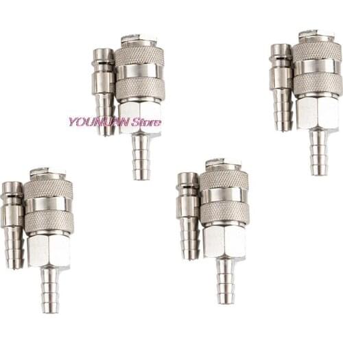 EU Type Socket+Plug Pneumatic Connector Hose Barb Coupler Adapter Air Compressor