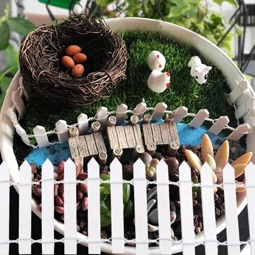 Garden Supplies Fairy Garden Showcase Decoration 100x5cm Outdoor Decor DIY Mini Fence Barrier Paling Wooden Craft