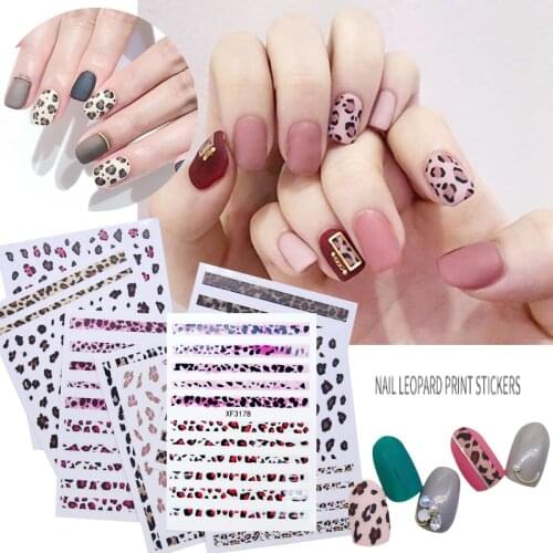 Sexy Leopard Nail Stickers Self Adhesive Decoration Decals Design Manicure Tiger Nail Art Decals Print Stickers for Nails
