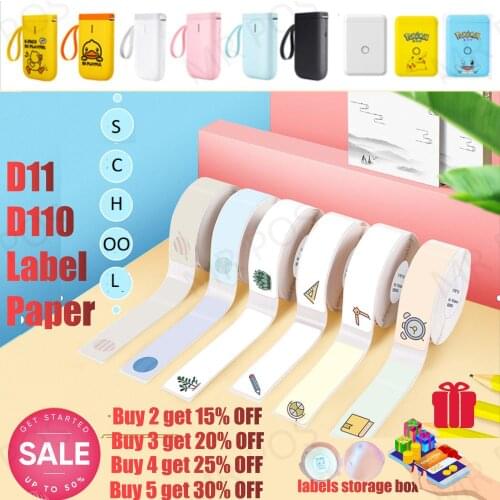 School Theme Label Sticker NIIMBOT D11 D110 Mini Label Printer Paper Printing Scratch-Resistant Anti-Oil Waterproof Sticker